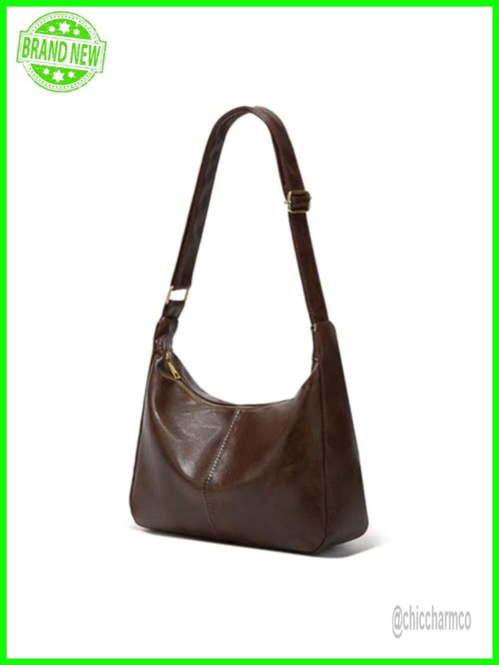 PU Leather Hobo Shoulder Bag Slouchy Everyday Commuting Purse
